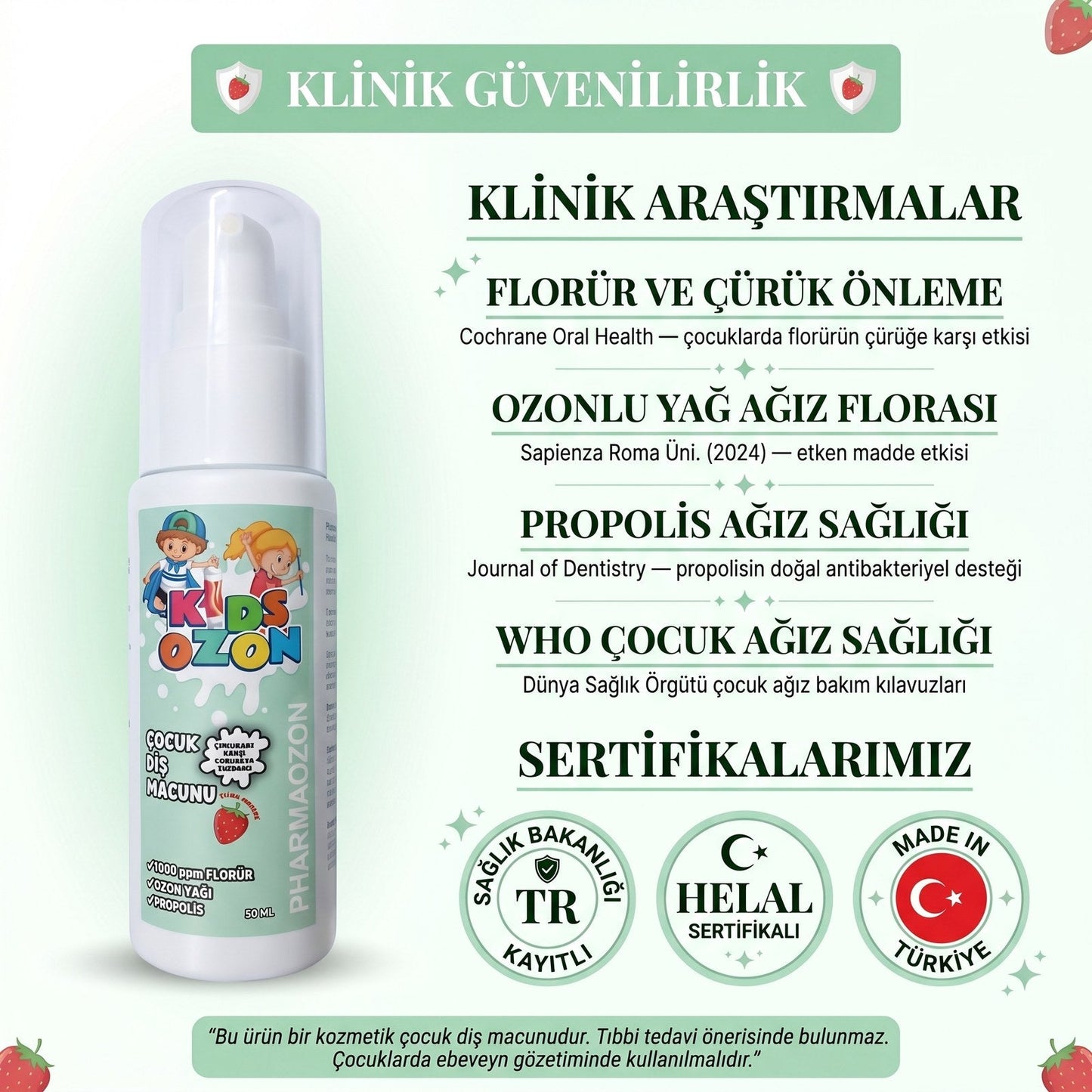 PHARMAOZON KIDSOZON ÇOCUK DİŞ MACUNU 50 ML