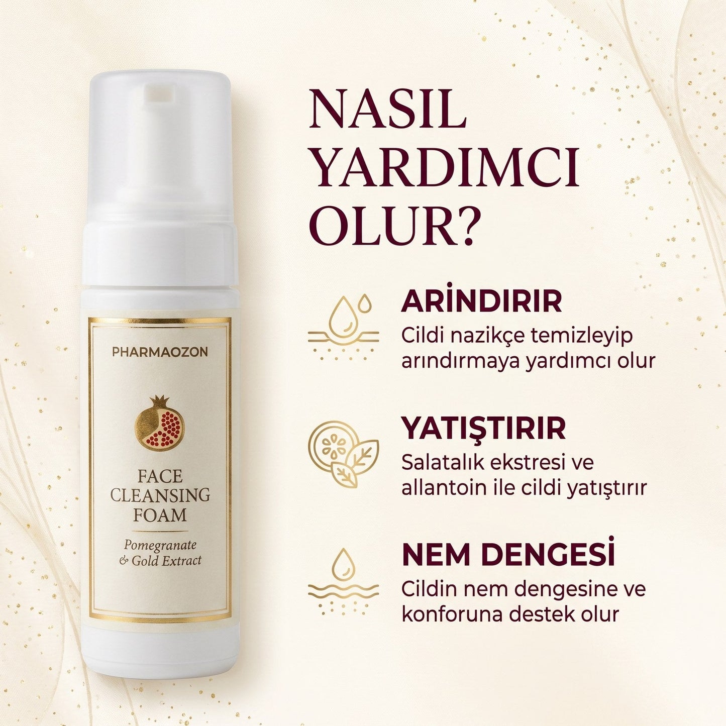 PHARMAOZON NAR CİLT TEMİZLEME KÖPÜĞÜ 150 ML